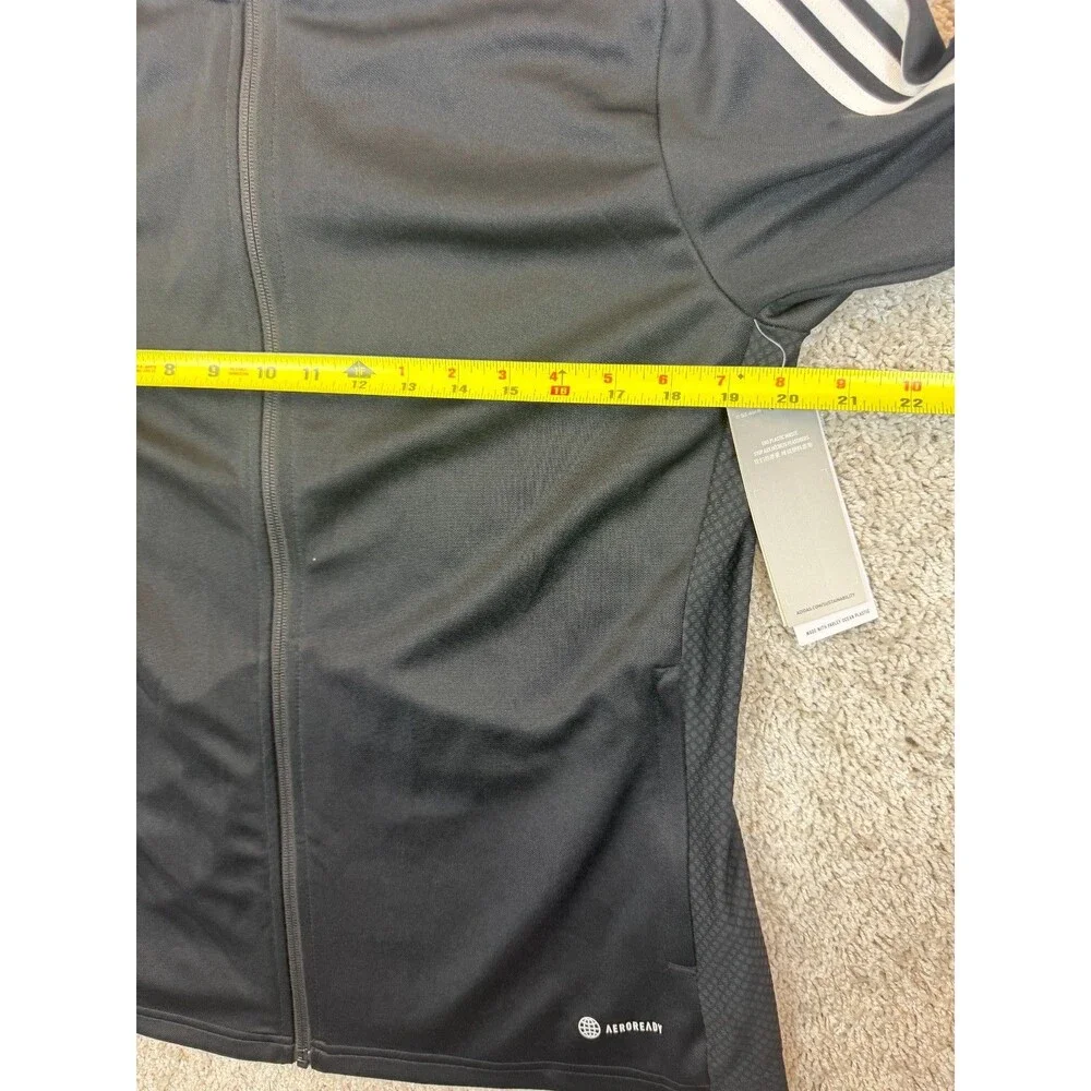 adidas AEROREADY Track Jacket XL Black White 3 Stripes Full Zip NWT